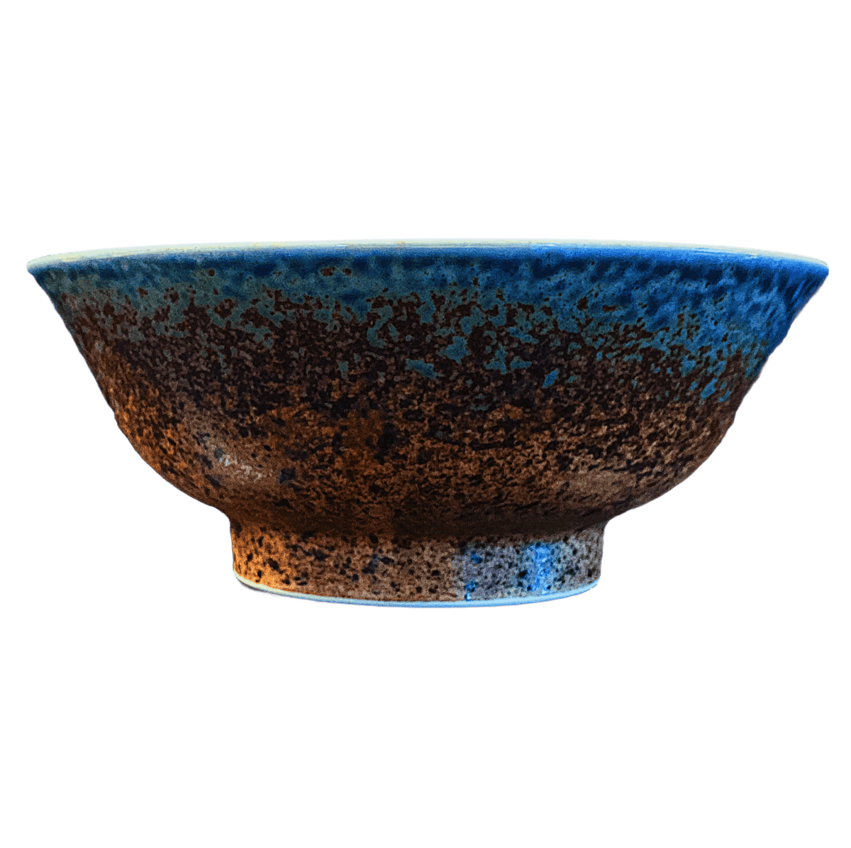 Brown and blue ramen bowl